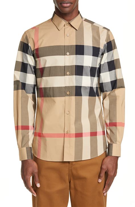 burberry button up men's